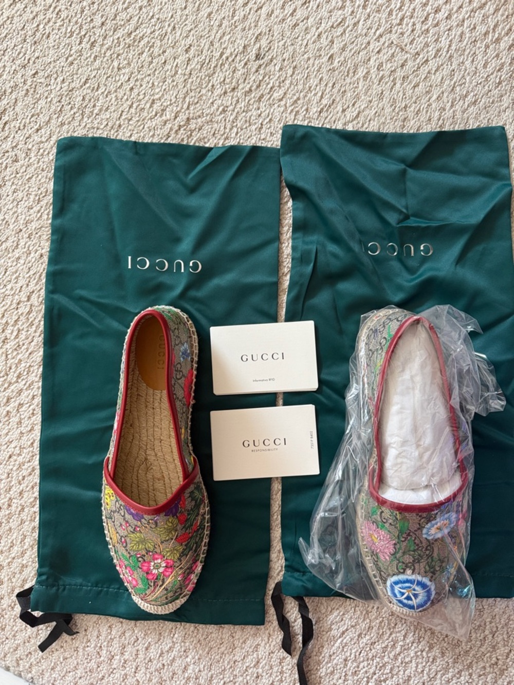 Gucci GG Supreme Flora Espadrilles Flats EU 38+ NWT Box - Picture 10 of 10